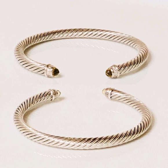 David Yurman Lemon Citrine & Diamond Cable Cuff - Picture 4 of 8